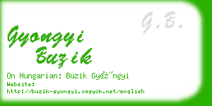 gyongyi buzik business card